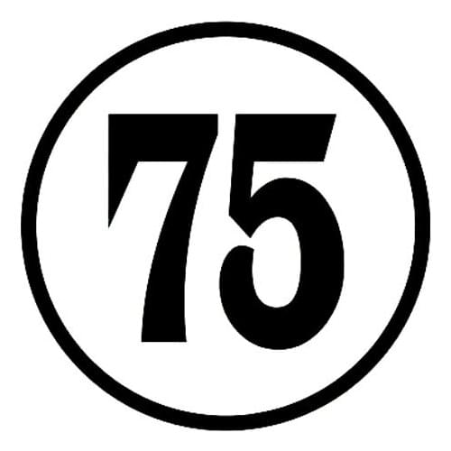 Personality Number 75 Car Sticker Waterproof Decal Laptop Suitcase Truck Motorcycle Auto Accessories PVC,15cm*15cm