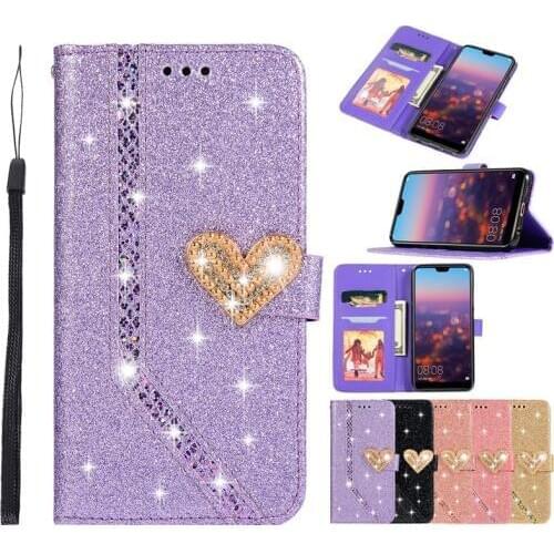 Case For Samsung Galaxy A30 A50 case A30 A50 case Bling Glitter Flip leather stand wallet Case for Galaxy A30 A50 case kimTHmall