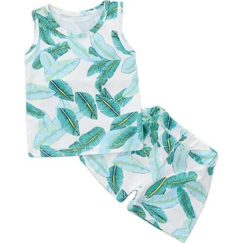 Summer Boys Baby Girl Novelty Print Clothing Infants T Shirt Shorts Cotton Vest Fashion Children Casual Clothes Kids Sport Suits