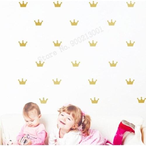 Art Wall Sticker Crown Small Pattern Wall Decoration Vinyl Art Removeable Poster Modern Fashion KIds Ornament Mural LY189