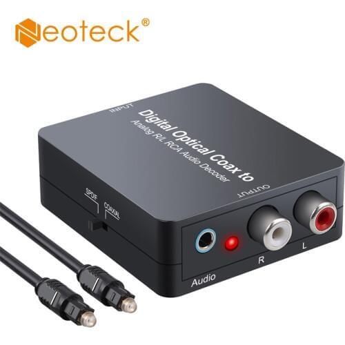 Neoteck Optical SPDIF Toslink Coaxial Digital To Analog Audio Decoder Converter Support Digital DTS PCM Digital Audio