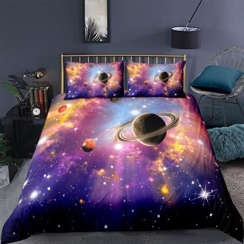 Space Star 3d Galaxy Duvet Cover Set Single double Twin/Queen Bedding Sets Universe Outer Space Themed Comforter Covers