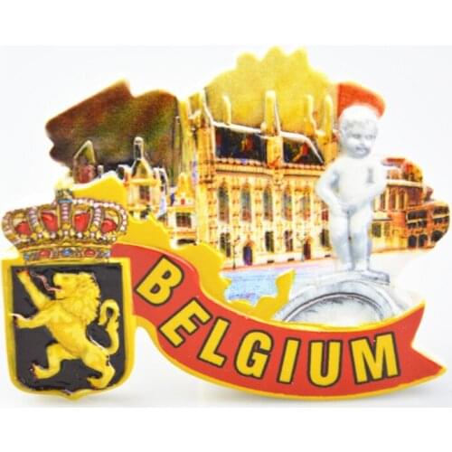 Creative Hand-painted Belgium Scenic Art 3D Fridge Magnet Travel Souvenir Home Decor Resin Refrigerator Magnetic Stickers Gift