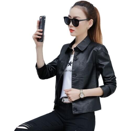 Faux Leather Jacket Ladies New Slim Female Coat Autumn Winter Jaqueta De Couro Short Womens Moto Biker Loose Jacket A267