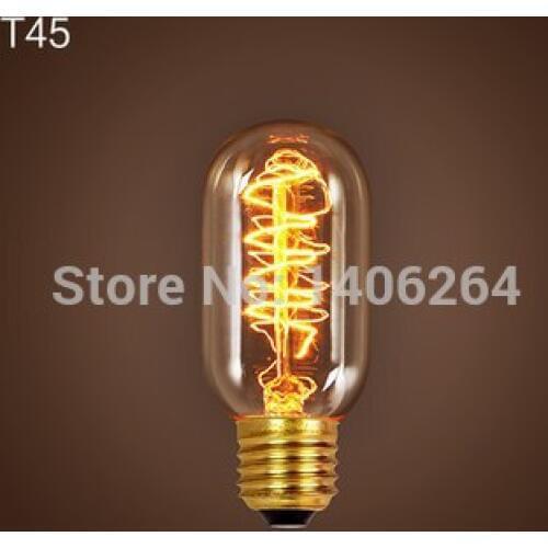10PCS Edison Bulbs 40W T45 Circles Carbon Fibre E27 Light Bulb AC110V 220V