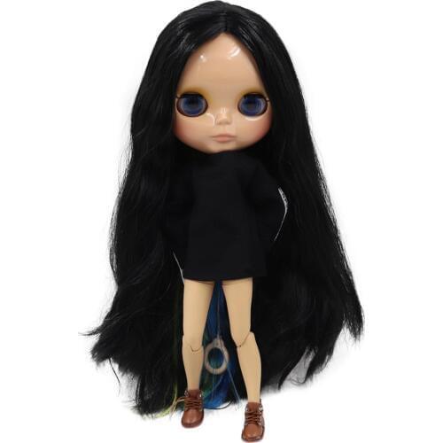 ICY DBS Blyth doll 1/6 30cm bjd tan skin joint body black mixed colorful hair. NO.BL117/3208/6208