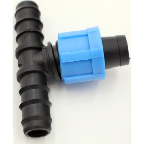 50pcs Dn16*17*16 Two Barb Tape Tee Lock Nut Fittings For Driptape Drip Irrigation Fittings Greenhouse Irrigation Y106