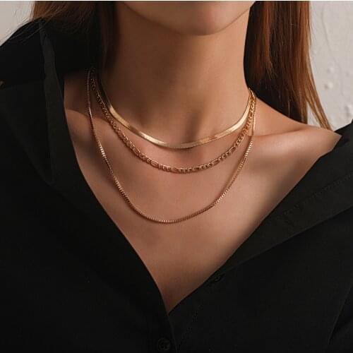 Multi-layer Snake Chain Necklace for Women Simple Fashion Necklace Female Punk Trendy Accessories Carnival Party Jewelry