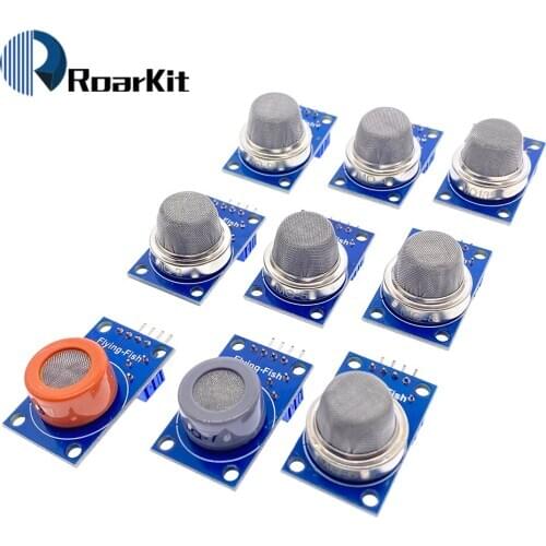 Gas detection module MQ-2 MQ-3 MQ-4 MQ-5 MQ-6 MQ-7 MQ-8 MQ-9 MQ-135 each of them 1pcs total 9pcs sensor for arduino kit