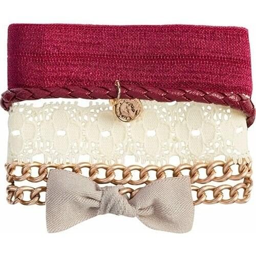 Judge Leather And Fabric Bracelet Set