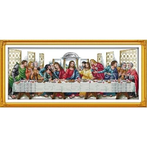 The Last Supper 3 Patterns Cross Stitch Kits Printed Fabric Embroidery Set 11CT 14CT DIY Handmade Christmas Decorations For Home