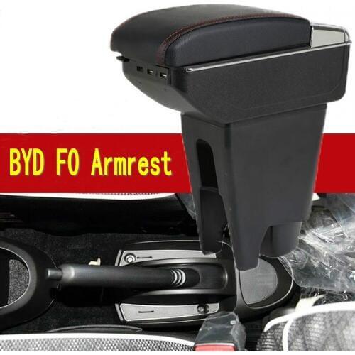 For BYD F0 Armrest box central Store content box with cup holder ashtray with USB interface