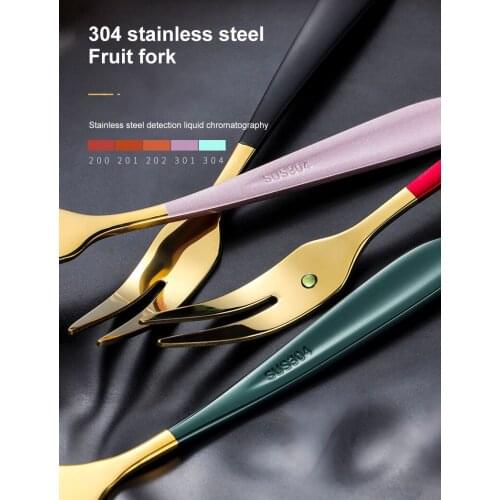 Luxury Stainless Steel Fruit Fork creative fruit sign dessert fork For Cake in Party Snail Fork Restaurant Home Flatware