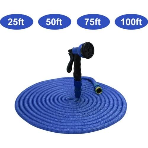 Garden Hose Stretchy Hose Expandable Water Hose Flexible Expanding Watering Hose with Spray Nozzle 25 50 75 100ft Water Hose