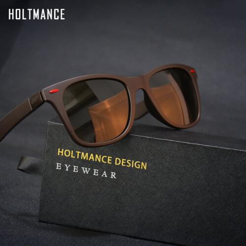 HOLTMANCE Brand Design Polarized Sunglasses Men Women Driver Shades Male Vintage Sun Glasses Men Spuare Mirror Summer UV400