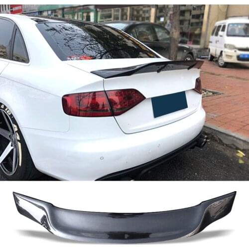 Car Trunk Spoiler Carbon Fiber FRP Auto Rear Trunk Wing R Style Refit Accessories Spoiler For Audi A4 B8 Sedan 2009-2014