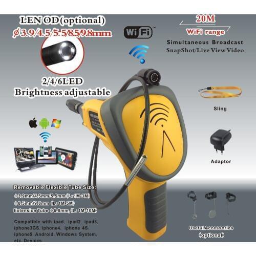 Super Wi-Fi Borescope,CMOS endoscope camera,cctv camera,inspection tool