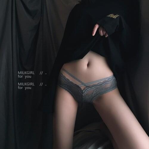 Sexy briefs women plus size bikini pink cute soft girl kawaii Low waist transparent cotton panties erotic Underpants brief sets