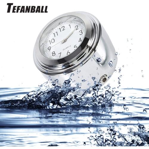 Universal 7/8" Waterproof Chrome Motorcycle Bike Handlebar Mount Quartz Clock Watch Aluminum Luminous Clock Moto Accessori 2019