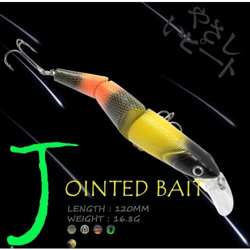 WALK FISH Wobblers Minnow Artificial Bait Floating Water Fishing Lures 120MM 16.8G 3 Section Multi Jointed Bait Fishing Tackle