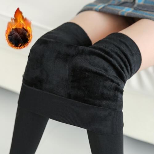 NORMOV Winter Thick Women Leggings Solid High Waist Elastic Ankle Length Polyester Leggin Sexy Velvet Leggings Plus Size