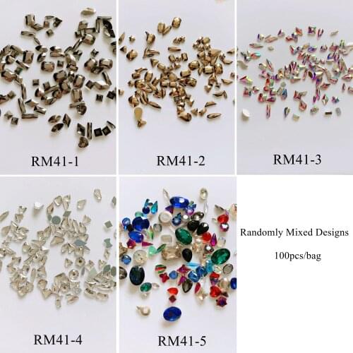 1 Bag of Nail Art Crystal Gem Randomly Mixed Different Designs in one bag RM41