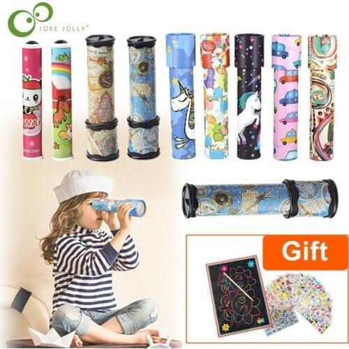 1Pc Rotation Kaleidoscope Cartoon Magic Changeful Adjustable Fancy Colored World Toys For Children Autism Kid Puzzle Toy GYH