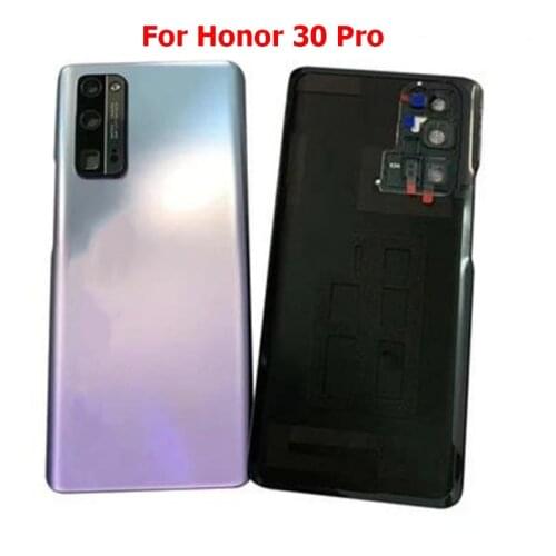 10Pcs Back Battery Cover Rear Glass Panel Door Housing Case With Camera Lens + Adhesive Sticker For Huawei Honor 30 Pro