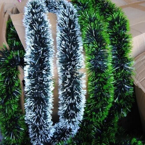 200cm Colorful Christmas Decoration Bar Tops Ribbon Garland Christmas Tree Ornaments White Dark Green Cane Tinsel Party Supplies