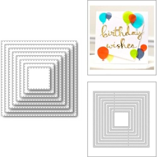 2020 New Rectangle Nesting Layered Metal Cutting Dies For Cut Paper Craft Making Square Decoration Card Scrapbooking No Stamps