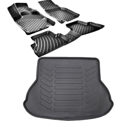 3D Molded Interior Car Floor Mat For Hroto Rizline Hyundai Accent Blue 2011 Post 3D Pool Mop + Luggage Pool