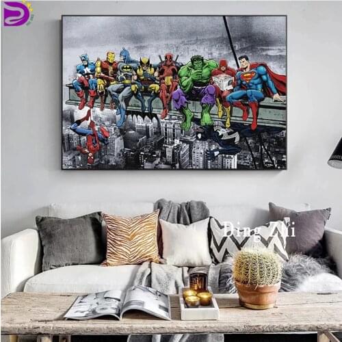 5D Diamond Painting Full Square/Round Mosaic Famous Cartoon Characters Embroidery Handmade “Hero”New Arrival Child Home Decor