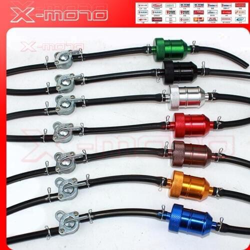 Aluminium Oil Filter Fuel Taps fuel hose for pocket bike dirt bike motorcycle pit bike scooter fuel filter tank switch oil hose
