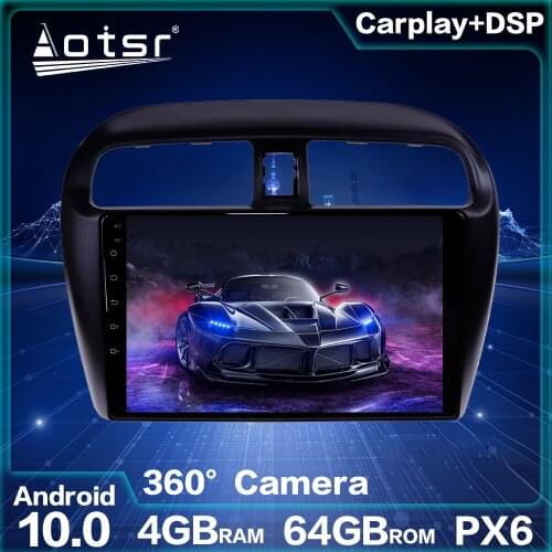 Android 10.0 4G 64GB PX6 Android Radio For Mitsubishi Mirage 2012-16 Car GPS Navigation Multimedia Player Auto Stereo Head Unit
