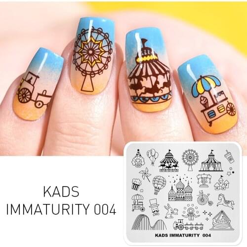 AriesLibra Nail Art Stamping Plate Happiness PatternNail Image Printing Plate Template Manicure Stamp Printer