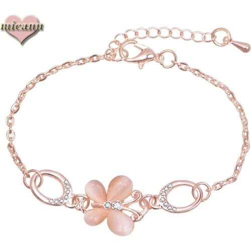 Pulseras Crystal Bracelet Butterfly Adjustable Slipknot Rose Dold Love Schmuck Lesbian Cadeau Femme Ofertas Con Envio Gratis202