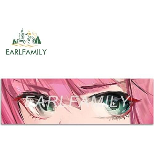 EARLFAMILY 13cm x 3.9cm for Zero Two Eyes Car Accessoires Stickers Vinyl Decal Waterproof Campervan Surfboard Motorcycle Decor