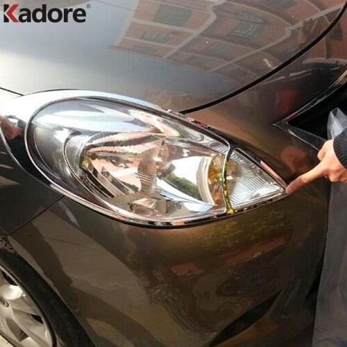 Fit For Nissan Versa Sedan 2012 2013 2014 Chrome Front Head Light Lamp Trim Headlight Cover Car Styling Auto Accessories