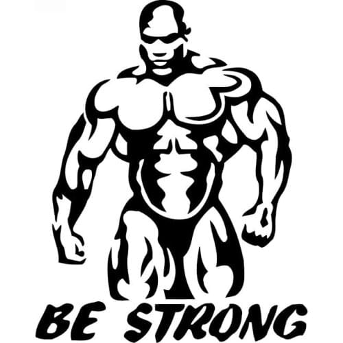 Dawasaru Interesting Bodybuilder Be Strong Muscle Fitness Decor Car Stickers PVC,14cm*11cm