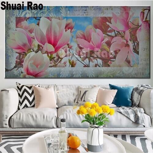 100x50cm orchid canvas painting 5d Diamond Painting full square/round Diamond Embroidery floral diy handmake cross Stitch kit