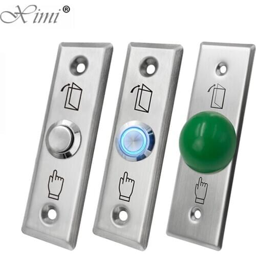 Stainless Steel Exit Button Push Switch Door Sensor Opener Release for Magnetic Lock Access Control