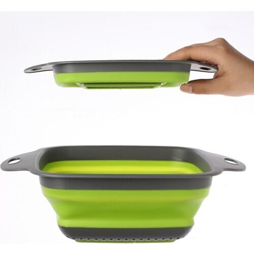 Kitchen Accessories Gadgets Foldable Fruit Vegetable Washing Basket Strainer Portable Colander Collapsible Drainer Kitchen Tools