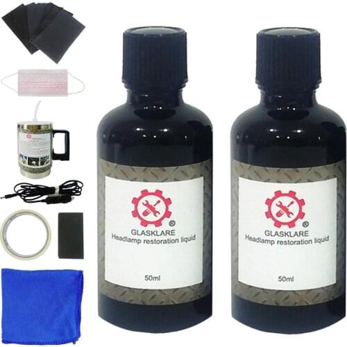 50+50ML Car Headlight Repair Kit Bright White Headlight Repair Lamp Transformation Coat Scratch Repair Kit