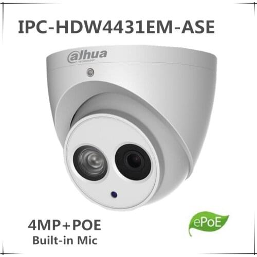 Original IPC-HDW4431EM-ASE 4MP POE IR Eyeball Network Camera built-in Mic with Mic SD card slot IP67 replace HDW4431EM-AS