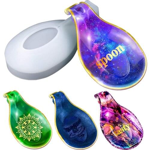 Spoon Holder Resin Mold Large Rolling Tray Silicone Molds Epoxy Casting Flexible For Home Decoration Kitchen Utensil Jewelry