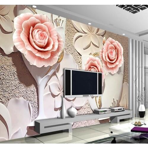 Custom papel DE parede floral, 3 d rose murals for the living room bedroom restaurant TV background wall waterproof wallpaper