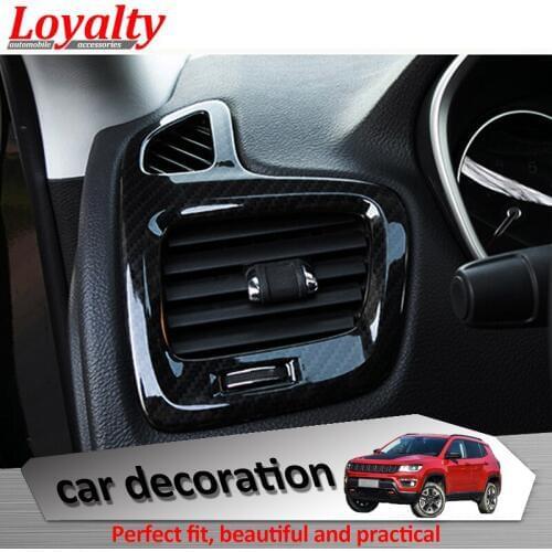 Loyalty for Jeep Compass 2017 Carbon Fiber Dashboard Left and Right Side Air Conditioner Vent Trim Car Accessories Auto Styling