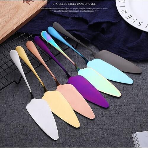 Colorful stainless steel cake pizza shovel, cake dough scraper, cake service spatula, baking tools, pancake dispenser, dessert