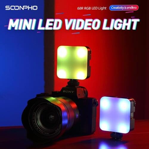 Soonpho 6W Mini RGB LED Video Light with Tripod 2700K-6500K On Camera Fill Light Photography Lighting For Tiktok Vlog Light lamp