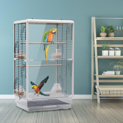 Pets Product Universal Birdcage Nest Hanging For Pigeon Parrot Mynah Birdcage Acrylic Transparent Bird Cage Pet Guard Birdcage